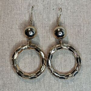 Francescas Collections Round Geometric Textured Drop Dangle Earrings Goldtone OS